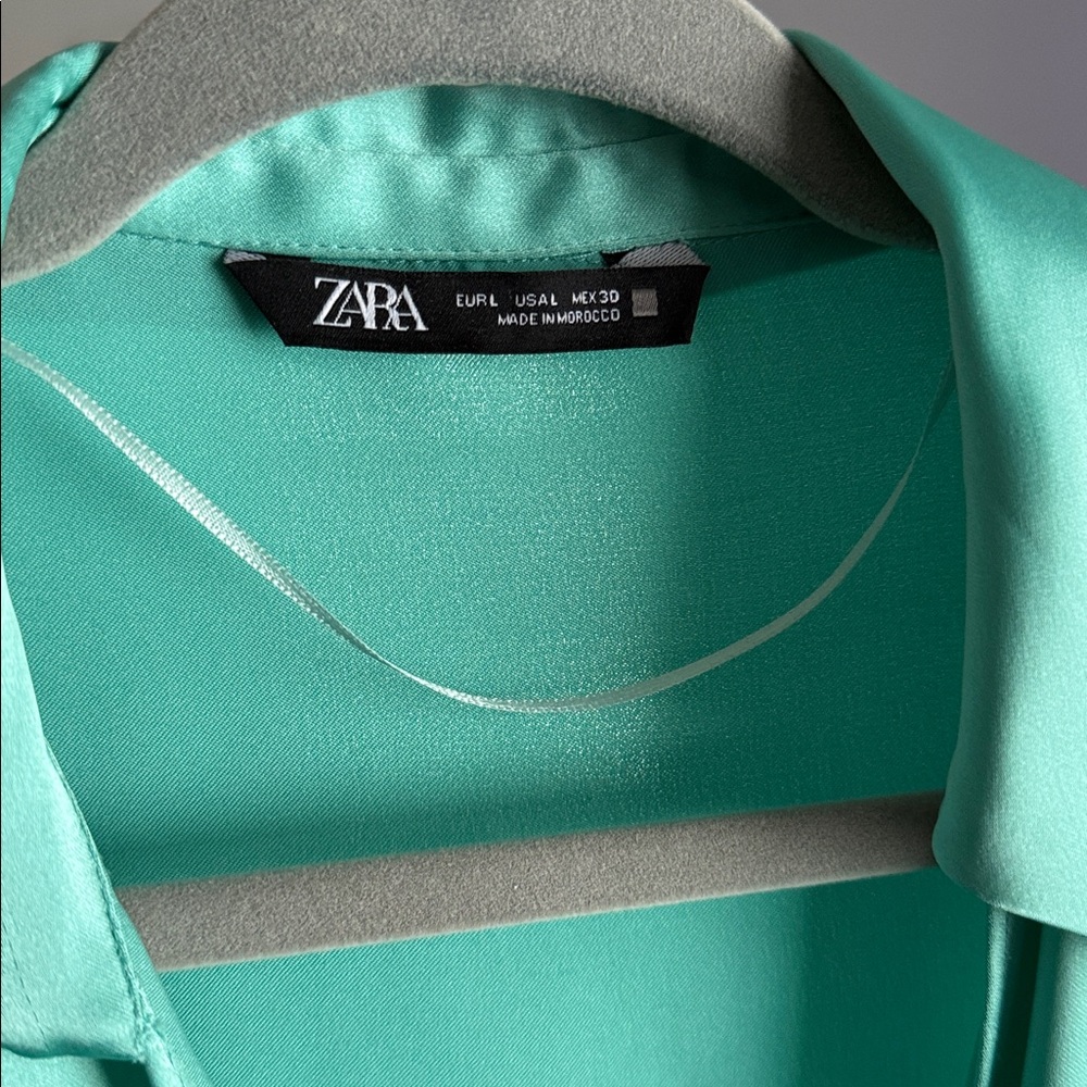 Zara Women's Teal Wrap Blouse - Picture 5 of 7